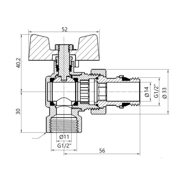 Кран Американка Thermo Alliance Standart з антипротіканням кутовий 1/2 PN40 конус SD901NW15PN40 Кран Американка Thermo Alliance Standart з антипротіканням кутовий 1/2 PN40 конус SD901NW15PN40