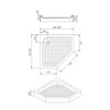 Lidz Душовий піддон DOZORCA SC90x90.LOW, низький, п'ятикутний, акриловий + ніжки, діаметр зливу 50 мм