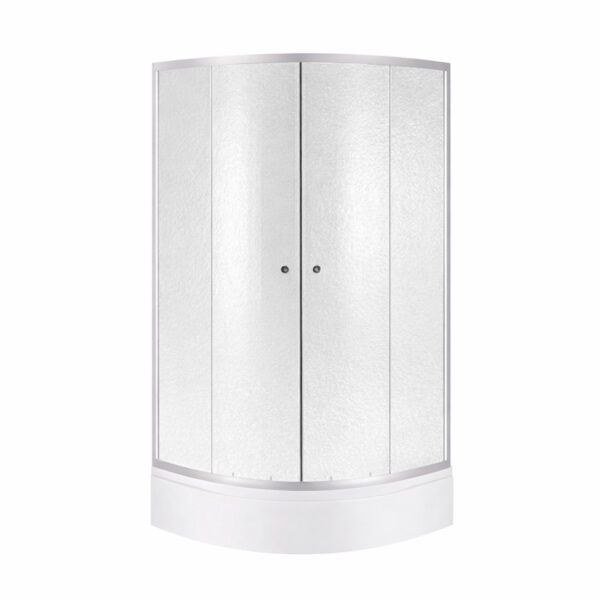 Душевая кабина Latwa SC90x90.SAT.MID.FR полукруглая, стекло Frost 4 мм + Душевой поддон KAPIELKA ST90x90x26, с панелью Lidz Душова кабіна Latwa SC90x90.SAT.MID.FR полукругла, скло Frost 4 мм + Душовий піддон KAPIELKA ST90x90x26, з панеллю Lidz