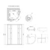Душевая кабина Latwa SC90x90.SAT.MID.FR полукруглая, стекло Frost 4 мм + Душевой поддон KAPIELKA ST90x90x26, с панелью Lidz Душова кабіна Latwa SC90x90.SAT.MID.FR полукругла, скло Frost 4 мм + Душовий піддон KAPIELKA ST90x90x26, з панеллю Lidz