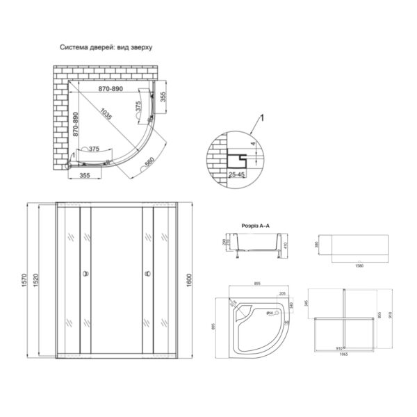 Душова кабіна Latwa SC90x90.SAT.HIGH.FR полукругла, скло Frost 4 мм + Душовий піддон KAPIELKA ST90x90x41, з панеллю Lidz Душова кабіна Latwa SC90x90.SAT.HIGH.FR полукругла, скло Frost 4 мм + Душовий піддон KAPIELKA ST90x90x41, з панеллю Lidz