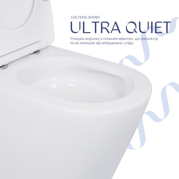 Унітаз-компакт Qtap Scorpio безободковий Ultra Quiet з сидінням Soft-close QT14226088AW Унітаз-компакт Qtap Scorpio безободковий Ultra Quiet з сидінням Soft-close QT14226088AW
