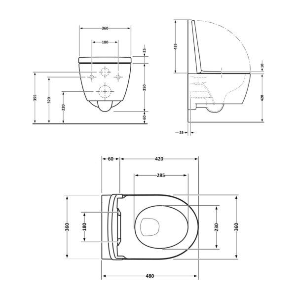 Унітаз підвісний Qtap Swan безободковий Ultra Quiet з сидінням Soft-close QT16335179W