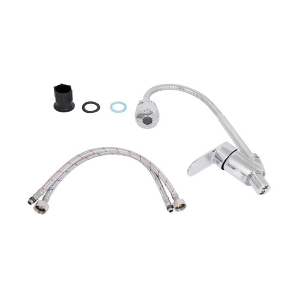 Смеситель для кухни Lidz Tani 008F4 с гибким изливом (k40) LDTAN008F4CRM44972 Chrome Змішувач для кухні Lidz Tani 008F4 з гнучким виливом (k40) LDTAN008F4CRM44972 Chrome