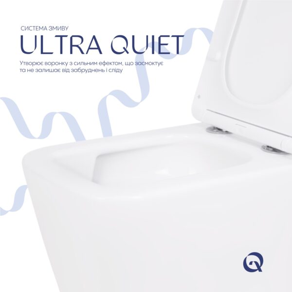 Унітаз підвісний Qtap Crow безобідковий з сідінням Soft-close QT05335171W Унітаз підвісний Qtap Crow безобідковий з сідінням Soft-close QT05335171W