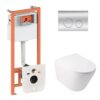 Готовое решение Qtap для ванной комнаты: подвесной унитаз Swan Ultra Quiet 485x360x320 + комплект инсталляции Nest 4 в 1 (круглая Готове рішення Qtap для ванної кімнати: підвісний унітаз Swan Ultra Quiet 485x360x320 + комплект інсталяції Nest 4 в 1 (кругла