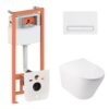 Готовое решение Qtap для ванной комнаты: подвесной унитаз Swan Ultra Quiet 485x360x320 + комплект инсталляции Nest 4 в 1 (линейная Готове рішення Qtap для ванної кімнати: підвісний унітаз Swan Ultra Quiet 485x360x320 + комплект інсталяції Nest 4 в 1 (лінійна