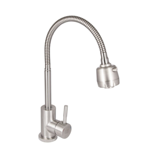 Смеситель для кухни Lidz Aria 015F41 с гибким изливом (k35) LDARI015F41NKS45306 Nickel Змішувач для кухні Lidz Aria 015F41 з гнучким виливом (k35) LDARI015F41NKS45306 Nickel