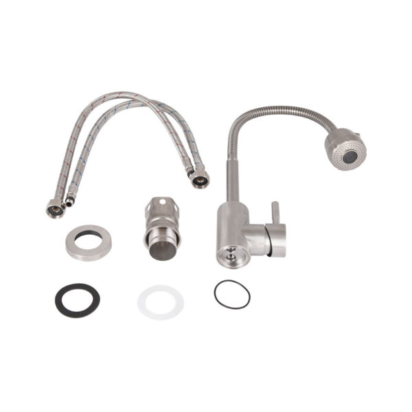 Смеситель для кухни Lidz Aria 015F41 с гибким изливом (k35) LDARI015F41NKS45306 Nickel Змішувач для кухні Lidz Aria 015F41 з гнучким виливом (k35) LDARI015F41NKS45306 Nickel