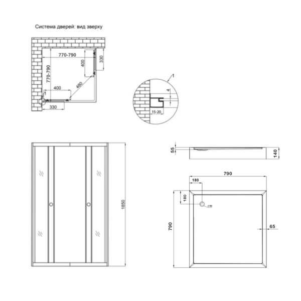 Душова кабіна Lidz Wawel SC80x80.SAT.LOW.GR, скло тон. 4 мм + Lidz Душовий піддон KAPIELKA ST80x80х14 Душова кабіна Lidz Wawel SC80x80.SAT.LOW.GR, скло тон. 4 мм + Lidz Душовий піддон KAPIELKA ST80x80х14