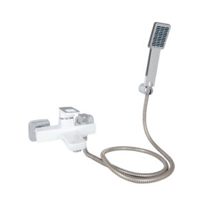 Смеситель для ванны Lidz Wawel 006 (с душевым гарнитуром) (k35) LDWAW006WHI45398 White Змішувач для ванни Lidz Wawel 006 (з душовим гарнітуром) (k35) LDWAW006WHI45398 White