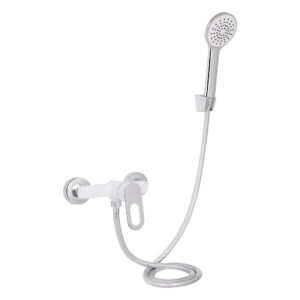 Смеситель для душа Lidz Latwa 010 (с душевым гарнитуром) (k40) LDLAT010WHI45426 White Змішувач для душу Lidz Latwa 010 (з душовим гарнітуром) (k40) LDLAT010WHI45426 White