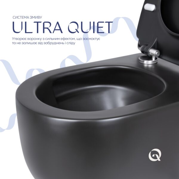 Унітаз підвісний Qtap Taurus безободковий з сидінням Soft-close QT2433084EUQMB