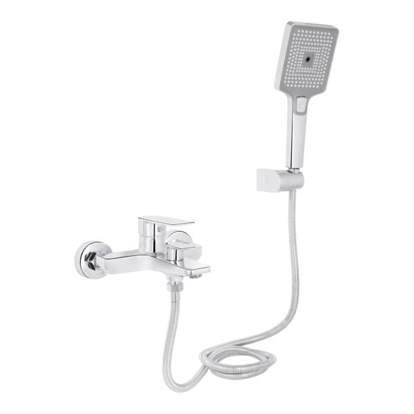 Змішувач для ванни Qtap Aries (з душовим гарнітуром) QTARI259CRM45559 Chrome