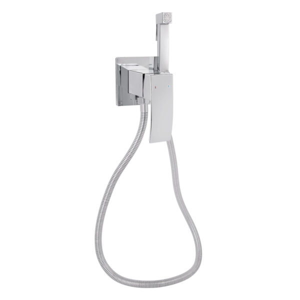 Набор для гігієнічного душу Qtap Swan Cascada прямокутний QTSWA262CRM45567 Chrome Набор для гігієнічного душу Qtap Swan Cascada прямокутний QTSWA262CRM45567 Chrome