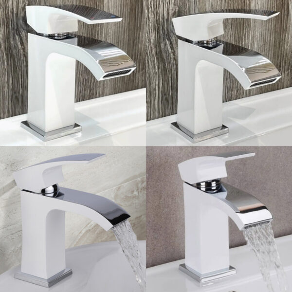Змішувач для раковини Qtap Swan Cascada QTSWA270CRW45568 Chrome/White Змішувач для раковини Qtap Swan Cascada QTSWA270CRW45568 Chrome/White