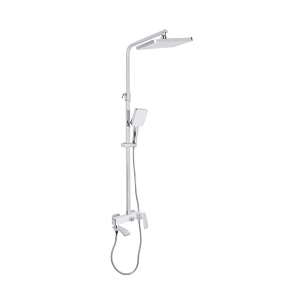Душевая система универсальная Qtap Swan Cascada на три потребителя (с изливом) QTSWA111CRW45570 Chrome/White Душова система універсальна Qtap Swan Cascada на три споживачі (з виливом) QTSWA111CRW45570 Chrome/White