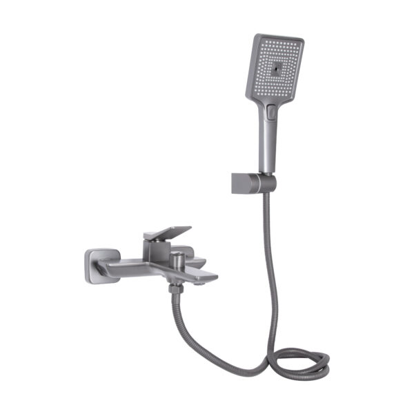 Змішувач для ванни Qtap Presto (з душовим гарнітуром) QTPRE259GRP45584 Gunmetal Black Змішувач для ванни Qtap Presto (з душовим гарнітуром) QTPRE259GRP45584 Gunmetal Black