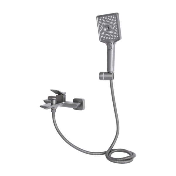 Змішувач для ванни Qtap Presto (з душовим гарнітуром) QTPRE259GRP45584 Gunmetal Black Змішувач для ванни Qtap Presto (з душовим гарнітуром) QTPRE259GRP45584 Gunmetal Black