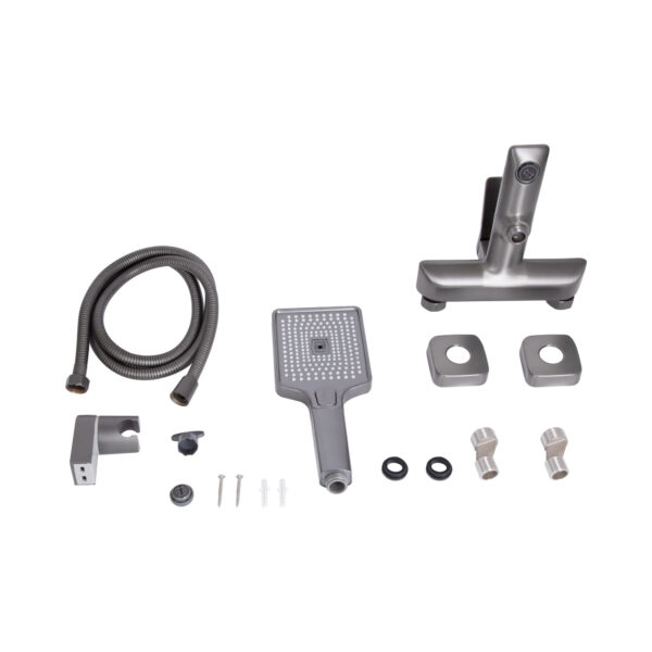 Змішувач для ванни Qtap Presto (з душовим гарнітуром) QTPRE259GRP45584 Gunmetal Black Змішувач для ванни Qtap Presto (з душовим гарнітуром) QTPRE259GRP45584 Gunmetal Black