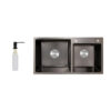 Мойка для кухни с двумя чашами интегрированная Lidz Handmade H7843 (LDH7843BPVD45586) Brushed Black PVD 3,0/1,0 мм Мийка для кухні з двома чашами інтегрована Lidz Handmade H7843 (LDH7843BPVD45586) Brushed Black PVD 3,0/1,0 мм