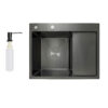 Мийка для кухні інтегрована Lidz Handmade H6350BR крило праворуч (LDH6350BRPVD45590) Brushed Black PVD 3,0/1,0 мм Мийка для кухні інтегрована Lidz Handmade H6350BR крило праворуч (LDH6350BRPVD45590) Brushed Black PVD 3,0/1,0 мм