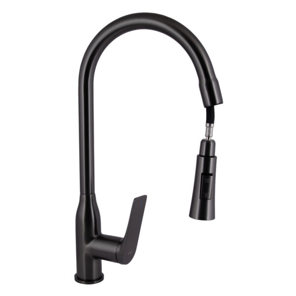 Змішувач для кухні Qtap Vlasta New з висувним виливом QTVLA344GMB45647 Gunmetal Black PVD Змішувач для кухні Qtap Vlasta New з висувним виливом QTVLA344GMB45647 Gunmetal Black PVD