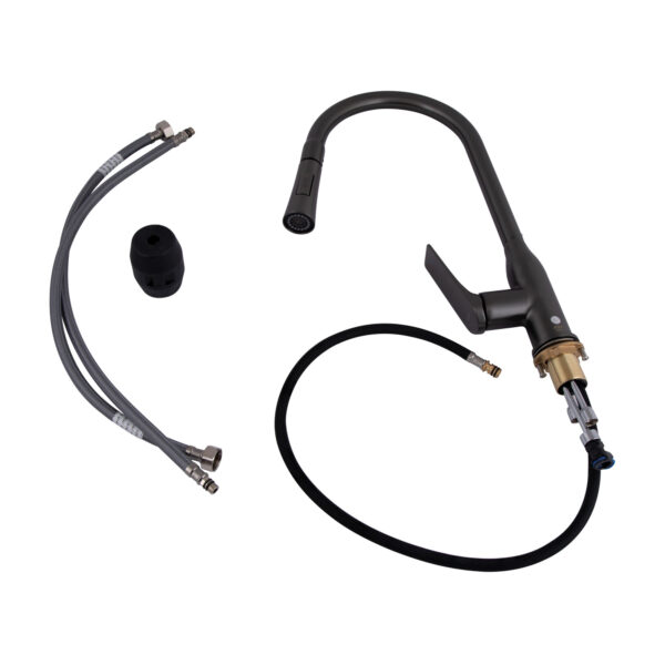 Змішувач для кухні Qtap Vlasta New з висувним виливом QTVLA344GMB45647 Gunmetal Black PVD Змішувач для кухні Qtap Vlasta New з висувним виливом QTVLA344GMB45647 Gunmetal Black PVD