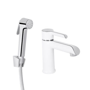 Змішувач для раковини Qtap Grand (з гігієнічним душем) QTGRA272CRW45671 Chrome/White Змішувач для раковини Qtap Grand (з гігієнічним душем) QTGRA272CRW45671 Chrome/White