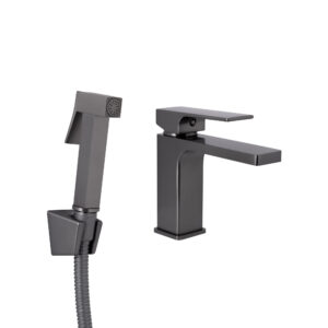 Змішувач для раковини Qtap Gemini (з гігієнічним душем) QTGEM272GMB45692 Gunmetal Black PVD