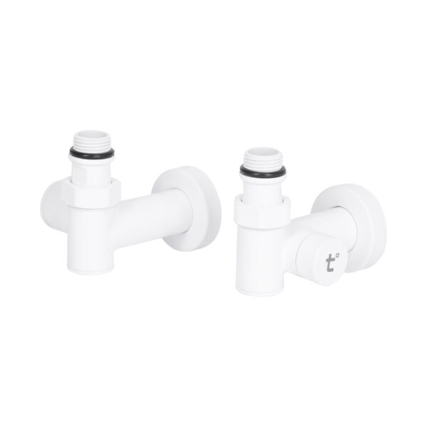 Комплект кранів Thermo Alliance Standart 1/2" бiлий, для рушникосушарки кутовий SF395W15HEW Комплект кранів Thermo Alliance Standart 1/2" бiлий, для рушникосушарки кутовий SF395W15HEW