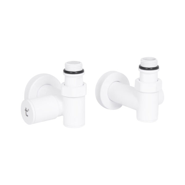 Комплект кранів Thermo Alliance Standart 1/2" бiлий, для рушникосушарки кутовий SF395W15HEW Комплект кранів Thermo Alliance Standart 1/2" бiлий, для рушникосушарки кутовий SF395W15HEW