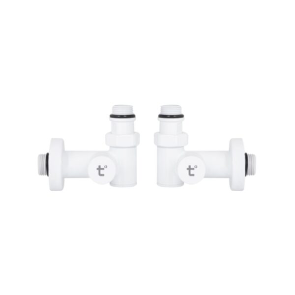 Комплект кранів Thermo Alliance Standart 1/2" бiлий, для рушникосушарки кутовий SF395W15HEW Комплект кранів Thermo Alliance Standart 1/2" бiлий, для рушникосушарки кутовий SF395W15HEW