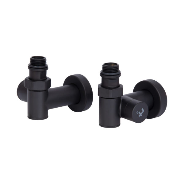 Комплект кранів Thermo Alliance Standart 1/2" чорний, для рушникосушарки кутовий SF395W15HEB Комплект кранів Thermo Alliance Standart 1/2" чорний, для рушникосушарки кутовий SF395W15HEB