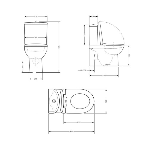Унітаз-компакт Qtap Robin Ultra Quiet безободковий з сидінням Soft-close QT13226089AW Унітаз-компакт Qtap Robin Ultra Quiet безободковий з сидінням Soft-close QT13226089AW