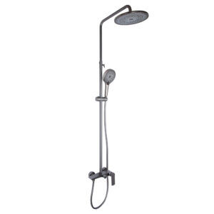 Душевая система для душа Qtap Slavonice на два потребителя QTSLA110GMB45913 Gunmetal Black PVD Душова система для душу Qtap Slavonice на два споживачі QTSLA110GMB45913 Gunmetal Black PVD