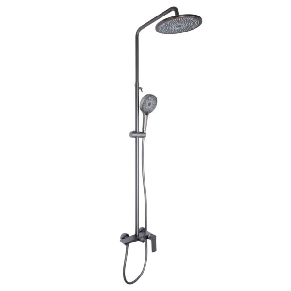 Душевая система для душа Qtap Slavonice на два потребителя QTSLA110GMB45913 Gunmetal Black PVD Душова система для душу Qtap Slavonice на два споживачі QTSLA110GMB45913 Gunmetal Black PVD