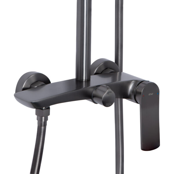 Душевая система для душа Qtap Slavonice на два потребителя QTSLA110GMB45913 Gunmetal Black PVD Душова система для душу Qtap Slavonice на два споживачі QTSLA110GMB45913 Gunmetal Black PVD