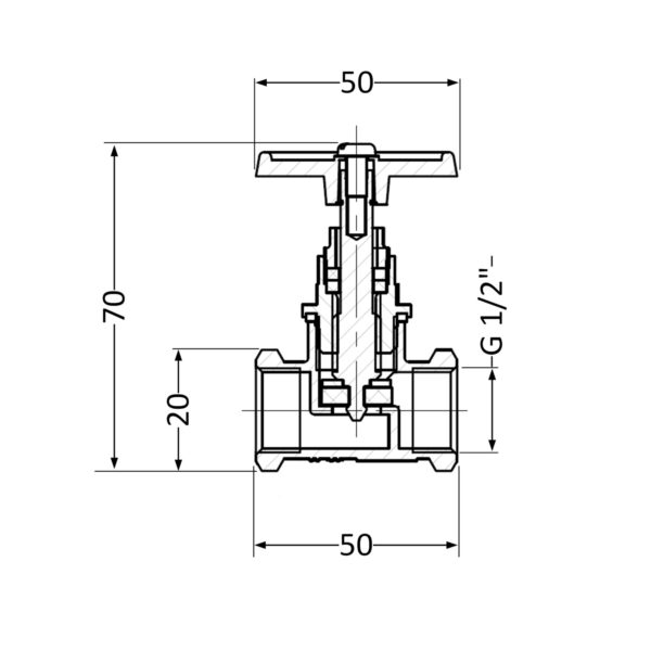 Вентиль латунний SD 15х1/2" ВР (YA) Вентиль латунний SD 15х1/2" ВР (YA)