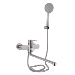 Змішувач для ванни Lidz Luna 005 (з душовим гарнітуром) (k35) LDLUN005NKS46093 Nickel Змішувач для ванни Lidz Luna 005 (з душовим гарнітуром) (k35) LDLUN005NKS46093 Nickel