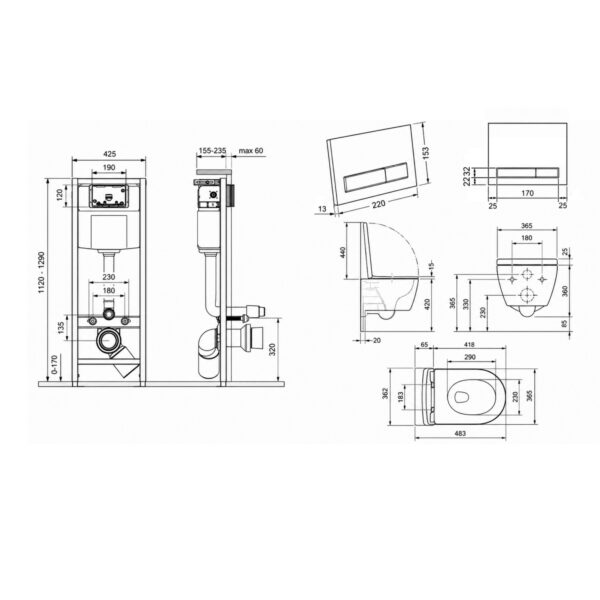 Готове рішення Qtap для ванної кімнати: підвісний унітаз Taurus Ultra Quiet 485×360×350 + комплект інсталяції Nest 4 в 1 (лінійна Готове рішення Qtap для ванної кімнати: підвісний унітаз Taurus Ultra Quiet 485×360×350 + комплект інсталяції Nest 4 в 1 (лінійна