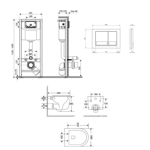 Готове рішення Qtap для ванної кімнати: підвісний унітаз Taurus Ultra Quiet 485×360×350 + комплект інсталяції Nest 4 в 1 Готове рішення Qtap для ванної кімнати: підвісний унітаз Taurus Ultra Quiet 485×360×350 + комплект інсталяції Nest 4 в 1