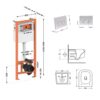 Готове рішення Qtap для ванної кімнати: підвісний унітаз Gemini Ultra Quiet 520×360×350 + комплект інсталяції Nest 4 в 1 (кругла