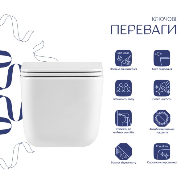 Готове рішення Qtap для ванної кімнати: підвісний унітаз Gemini Ultra Quiet 520×360×350 + комплект інсталяції Nest 4 в 1 (кругла