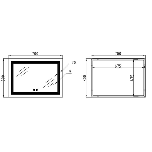 Зеркало Qtap Cardinal (CA1) 700х500 с LED-подсветкой Touch, с антизапотеванием, с диммером, рег. темп цвета (3000-6500K) Дзеркало Qtap Cardinal (CA1) 700х500 з LED-підсвічуванням Touch, з антизапотіванням, з димером, рег. темп. кольору (3000-6500K)