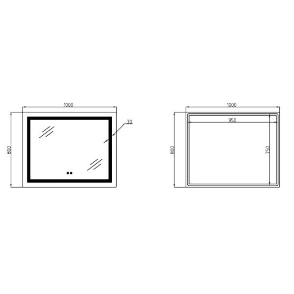 Зеркало Lidz Kubis 1000х800 с LED-подсветкой Touch, с антизапотеванием, с диммером, рег. яркости LD78LF61410080 Дзеркало Lidz Kubis 1000х800 з LED-підсвічуванням Touch, з антизапотіванням, з димером, рег. яскравості LD78LF61410080