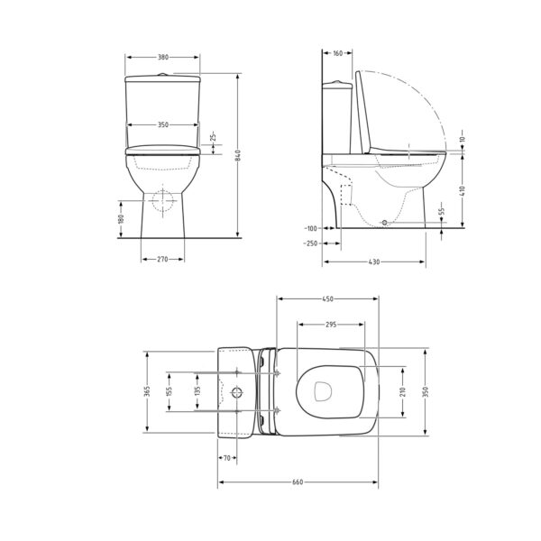 Унітаз-компакт Qtap Presto Quadro безободковий з сидінням Soft-close QT24221215AW Унітаз-компакт Qtap Presto Quadro безободковий з сидінням Soft-close QT24221215AW