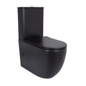 Унітаз підлоговий Qtap Robin Ultra Quiet безобідковий з сидінням Soft-close MATT BLACK QT13226083AMB Унітаз підлоговий Qtap Robin Ultra Quiet безобідковий з сидінням Soft-close MATT BLACK QT13226083AMB