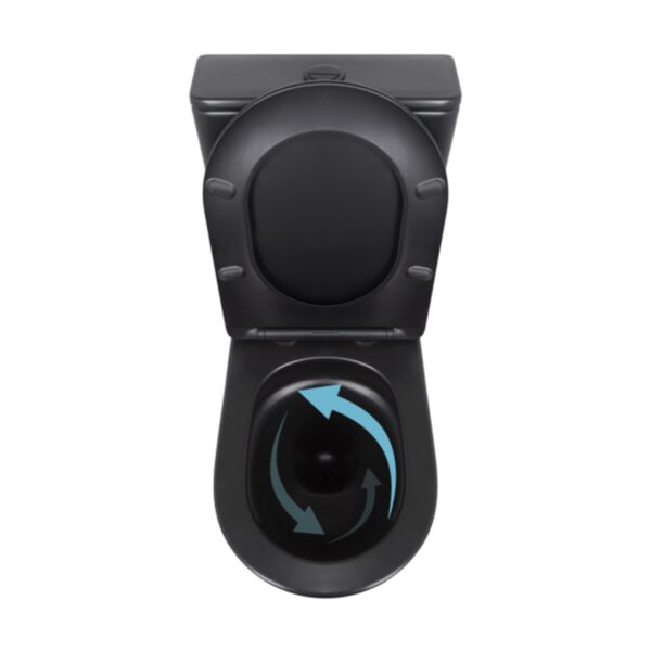 Унітаз підлоговий Qtap Robin Ultra Quiet безобідковий з сидінням Soft-close MATT BLACK QT13226083AMB Унітаз підлоговий Qtap Robin Ultra Quiet безобідковий з сидінням Soft-close MATT BLACK QT13226083AMB