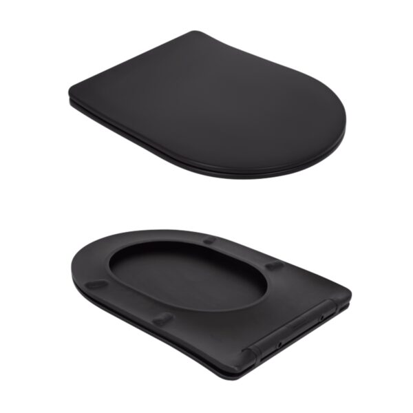 Унітаз підлоговий Qtap Robin Ultra Quiet безобідковий з сидінням Soft-close MATT BLACK QT13226083AMB Унітаз підлоговий Qtap Robin Ultra Quiet безобідковий з сидінням Soft-close MATT BLACK QT13226083AMB